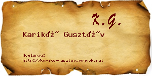 Karikó Gusztáv névjegykártya
